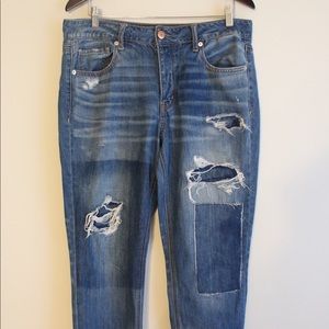 American Eagle Tom Girl Ripped Jeans